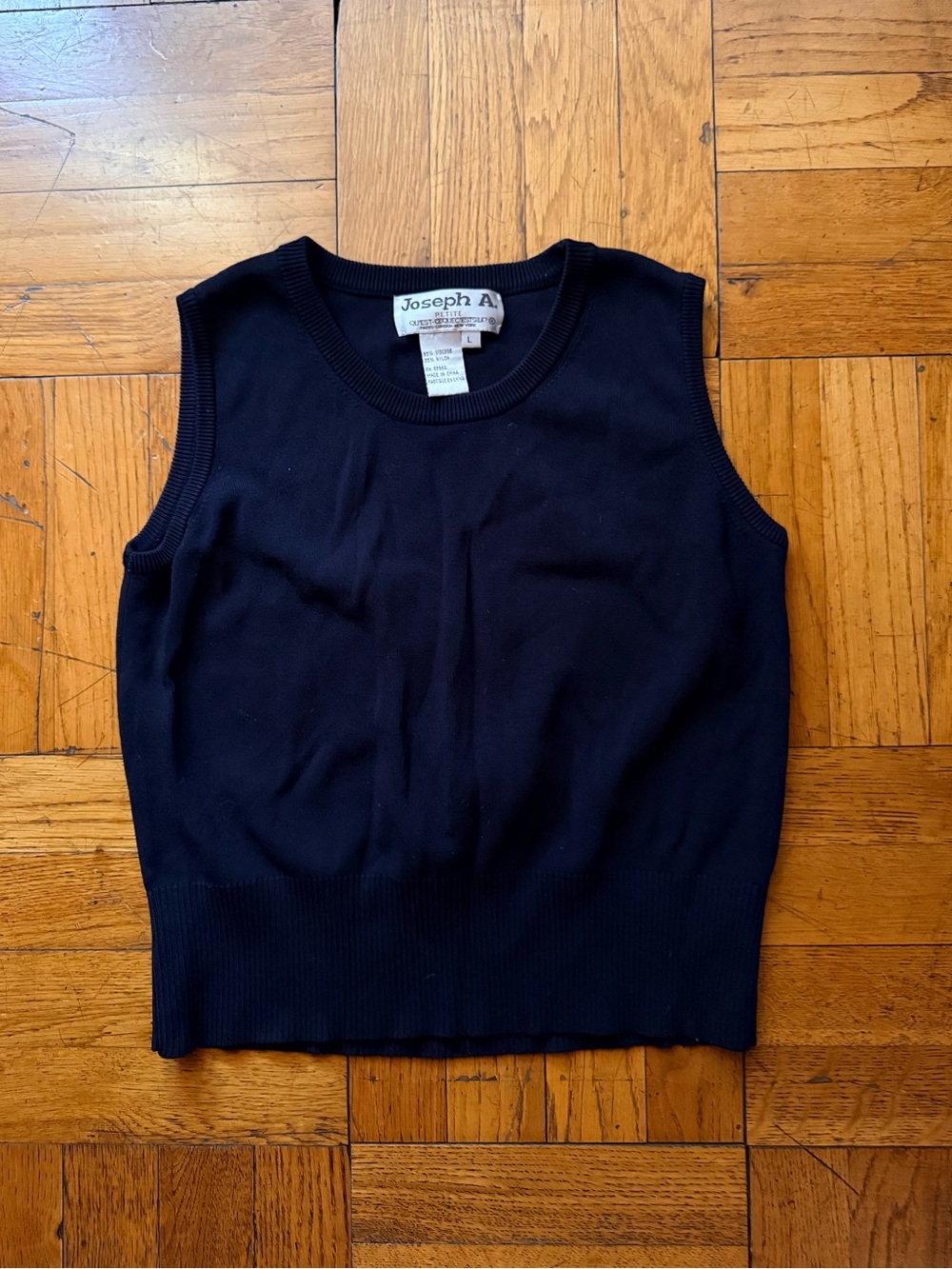 Joseph A Black Sleeveless Knit Tank Top